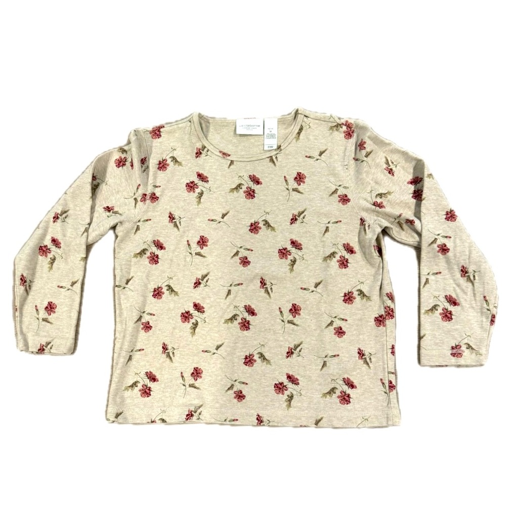 💕 Women’s Liz Claiborne long sleeve floral top in size petite medium
